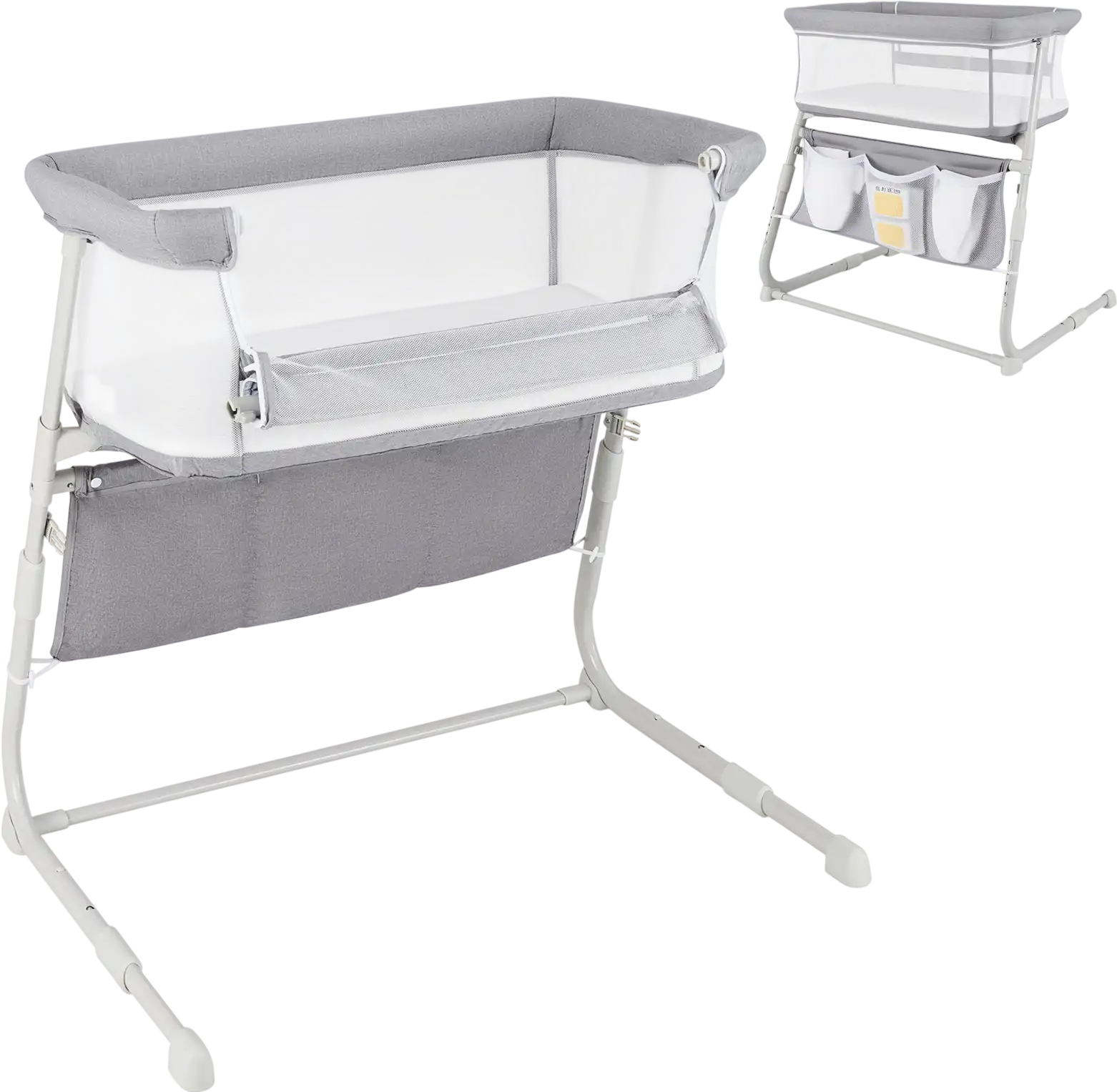 Costway Baby Bassinet Bedside Crib Adjustable Height Comfy Mattress 573864291 New