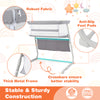 Baby bassinet with adjustable height, sturdy metal frame, and anti-slip foot pads for bedside sleeping convenience.