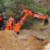 8' Tractor Backhoe Attachment with Hydraulic Thumb,  15" Bucket,  ISO/SAE Switchable Controls,  Self-Contained Hydraulic System,  3 Point Hitch Cat.1 & 2,  20-100 HP,  BH760H