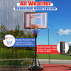Basketball hoop system with adjustable height, rustproof metal tubes, and weather-resistant net for indoor and outdoor.