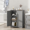 Bathroom Floor Storage Cabinet with 2 Doors and Adjustable Shelves-Gray - Gallery View 1 of 9