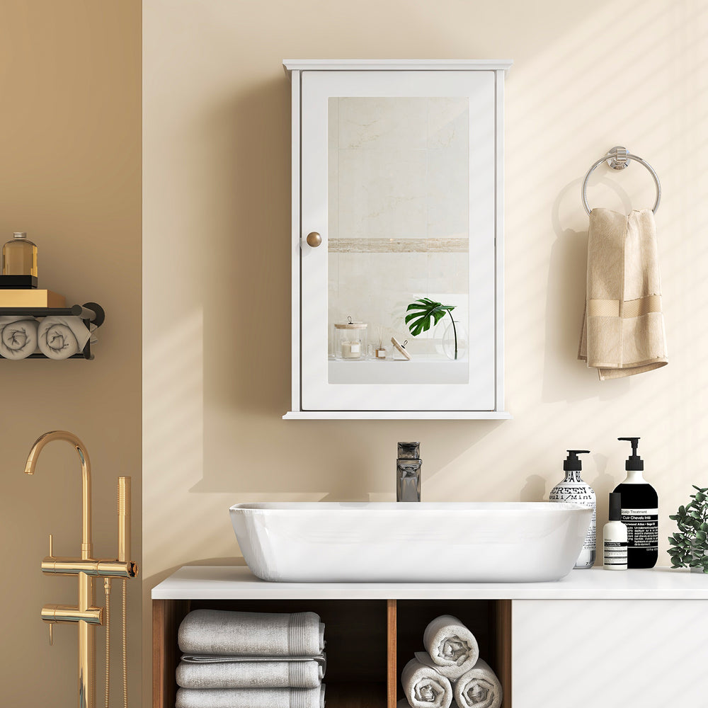 Bathroom Wall Cabinet with Single Mirror Door - Gallery View 1 of 9