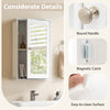 Bathroom wall cabinet with single mirror door, featuring adjustable shelves and a smooth, easy-to-clean surface.