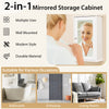 Mirrored wall cabinet with single door, adjustable shelves, and durable MDF material for bathroom or entryway storage.