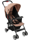 Toddler travel stroller in coffee with adjustable backrest, breathable canopy, and smart foldable design for easy.