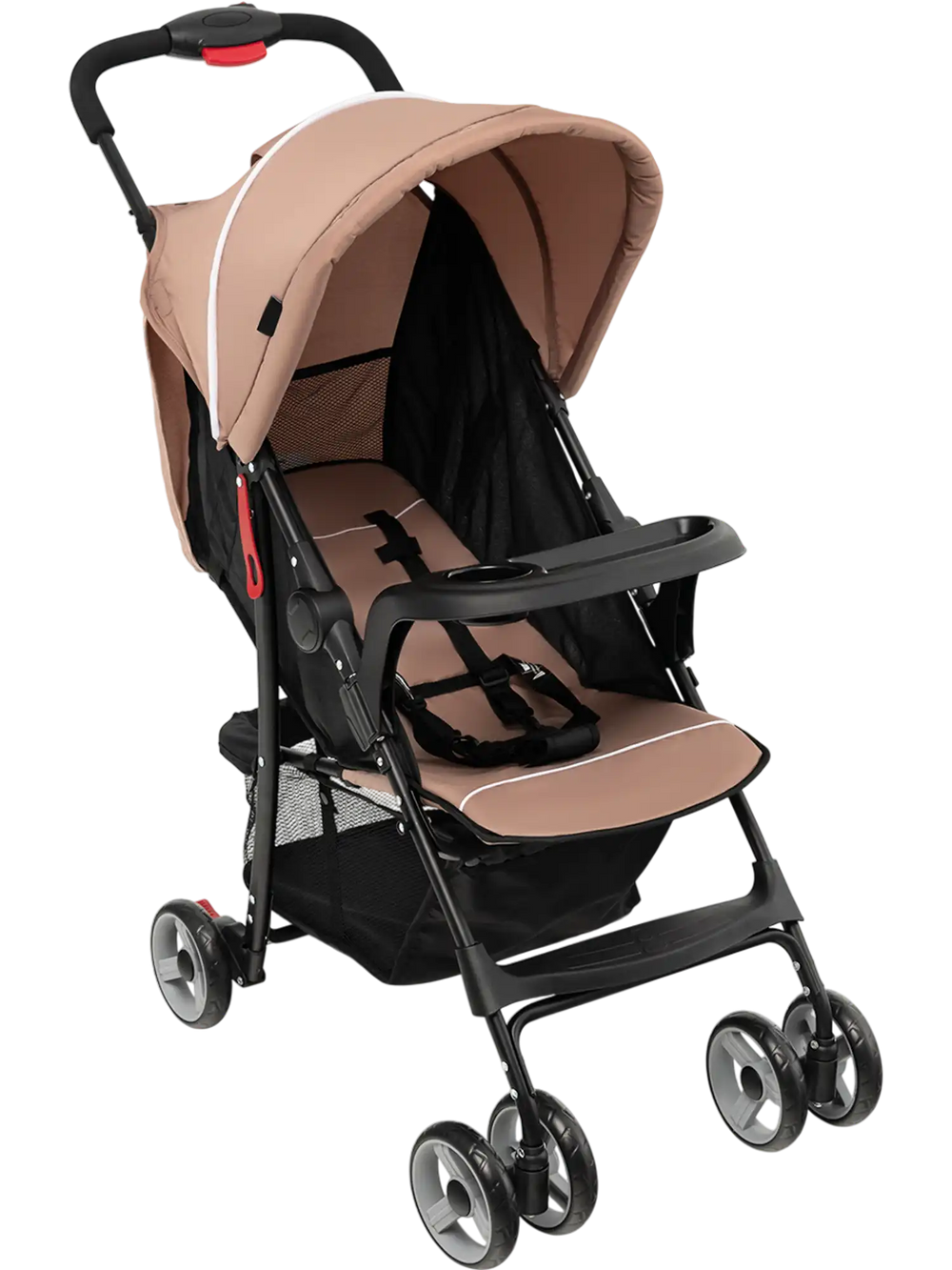 Toddler travel stroller in coffee with adjustable backrest, breathable canopy, and smart foldable design for easy.