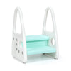 Kids Step Stool Learning Helper with Armrest for Kitchen Toilet Potty Training-Blue - Gallery View 1 of 13