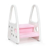 Kids Step Stool Learning Helper with Armrest for Kitchen Toilet Potty Training-Pink - Gallery View 1 of 13