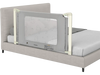 Toddler bed rail guard with adjustable height, seamless design, and double safety lock for twin to queen mattresses.