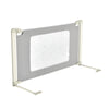 Toddler bed rail guard with adjustable height, seamless design, and double safety lock for secure sleep.