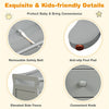 Gray baby changing table with three drawers, removable safety belt, and anti-slip foot pads for added safety and.
