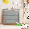 Baby Changing Table Infant Diaper with 3 Drawers and Safety Belt-Gray - Gallery View 1 of 10