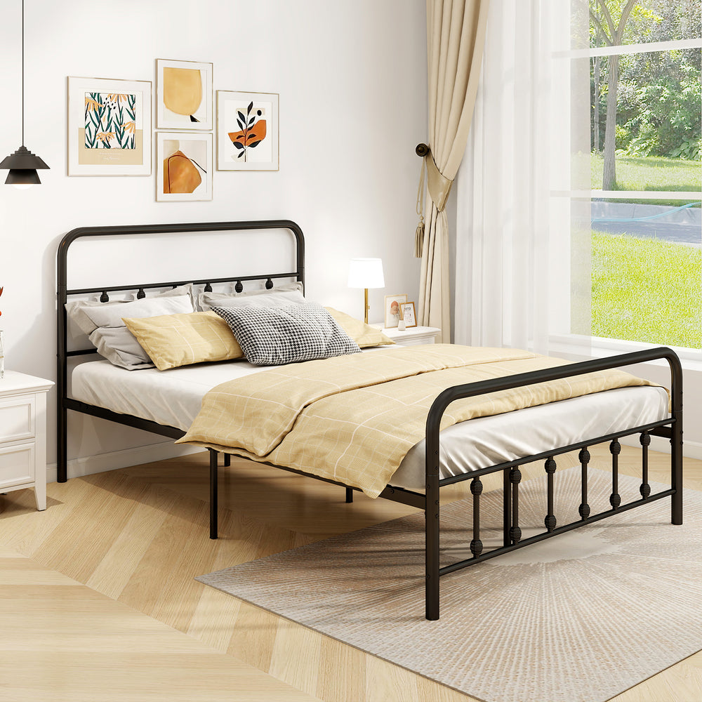 Bed Frame with Headboard and Under Bed Storage Black-Full Size - Gallery View 1 of 13