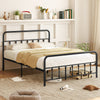 Bed Frame with Headboard and Under Bed Storage Black-Queen Size - Gallery View 1 of 10