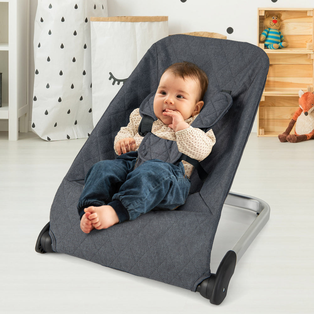 Baby Bouncer Seat with Aluminum and Metal Frame-Gray - Gallery View 1 of 10