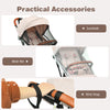 Adjustable sunshade and mesh net on the Lightweight Aluminium Frame Baby Stroller for enhanced comfort and protection.