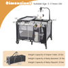 Multi-functional baby playpen in beige with removable changing table, bassinet, and breathable mesh for ventilation.