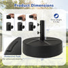 Patio umbrella base with adjustable knobs, 88 lbs capacity, designed for stability with protective pads, ideal for.