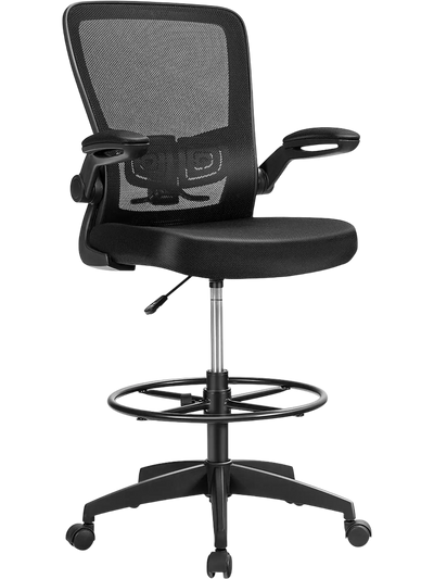Costway Height Adjustable Drafting Chair Flip-Up Arms Home Office 69372105 New