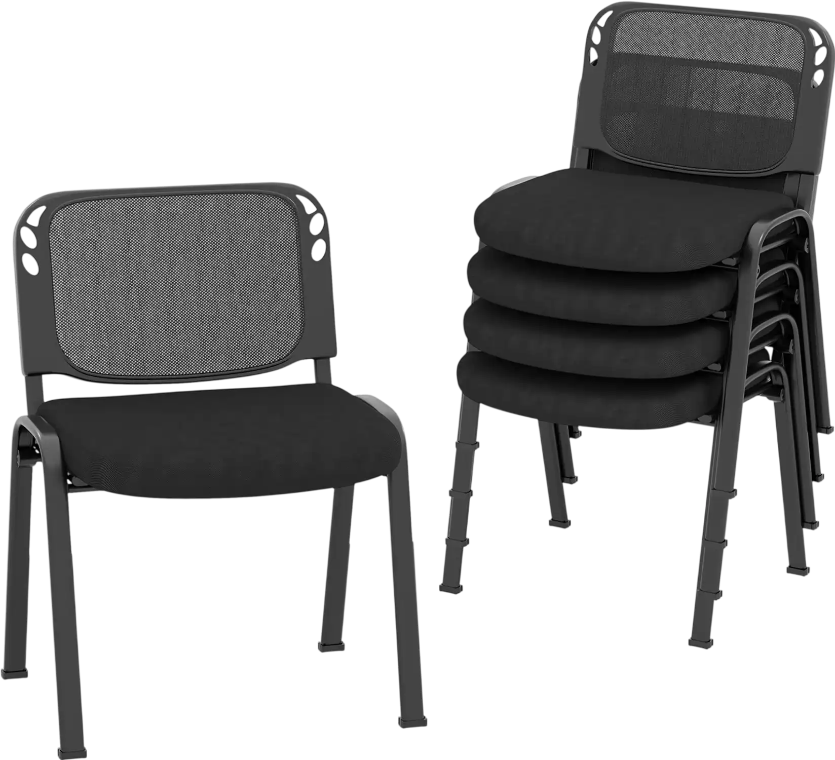 Costway Set of 5 Stackable Conference Chairs Mesh Back 52184936 New