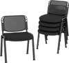 Set of 5 Stackable Conference Chairs with Mesh Back
