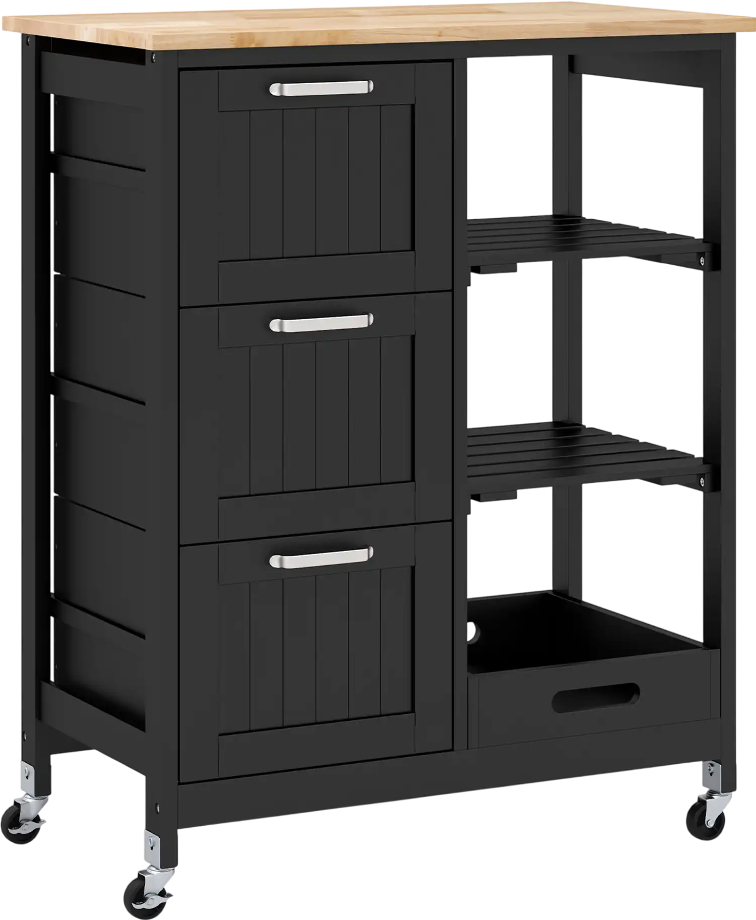 Costway Rolling Kitchen Island Utility Storage Cart 3 Large Drawers 51469083 New