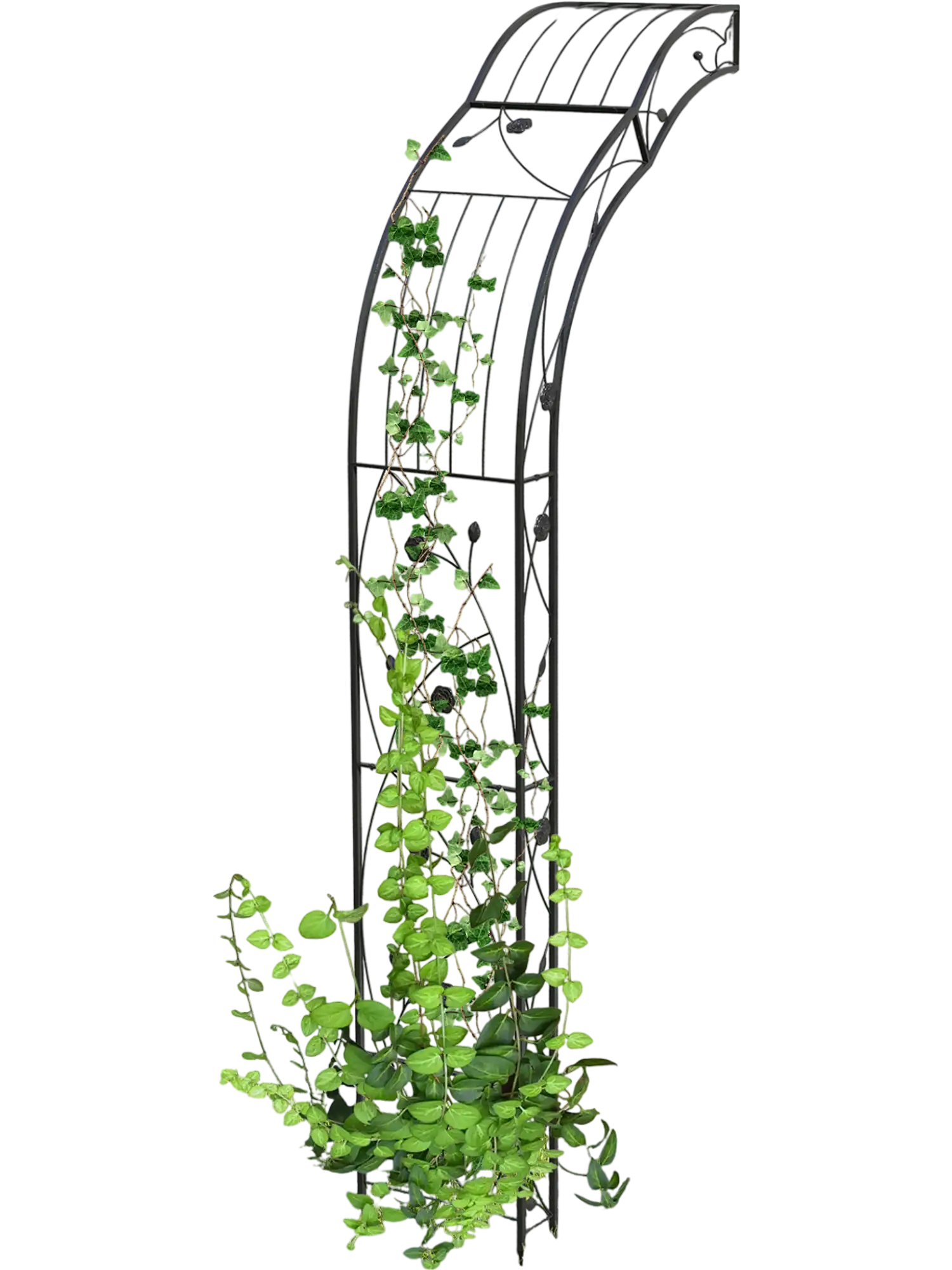 Costway Garden Arch Arbor Trellis for Climbing Plants Roses Vines Black 97523416 New