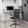 Height adjustable drafting chair with flip-up arms, ergonomic backrest, and breathable mesh fabric for comfortable.