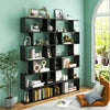 6 Tier S-Shaped Bookshelf Storage Display Bookcase Decor Z-Shelf -Black - Gallery View 1 of 10