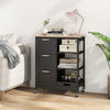 Rolling Kitchen Island Utility Storage Cart with 3 Large Drawers-Black - Gallery View 1 of 10