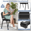 Stackable conference chair with mesh back, robust metal frame, and anti-slip feet for office or waiting room use.