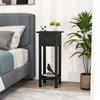 2 Tier Slim Nightstand Bedside Table with Drawer Shelf-Black - Gallery View 1 of 10
