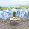 4 Pieces Folding Beach Chair Camping Lawn Webbing Chair-Blue - Gallery View 1 of 8
