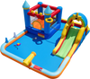 Inflatable Water Slide Park with Climbing Wall and Splash Pool
