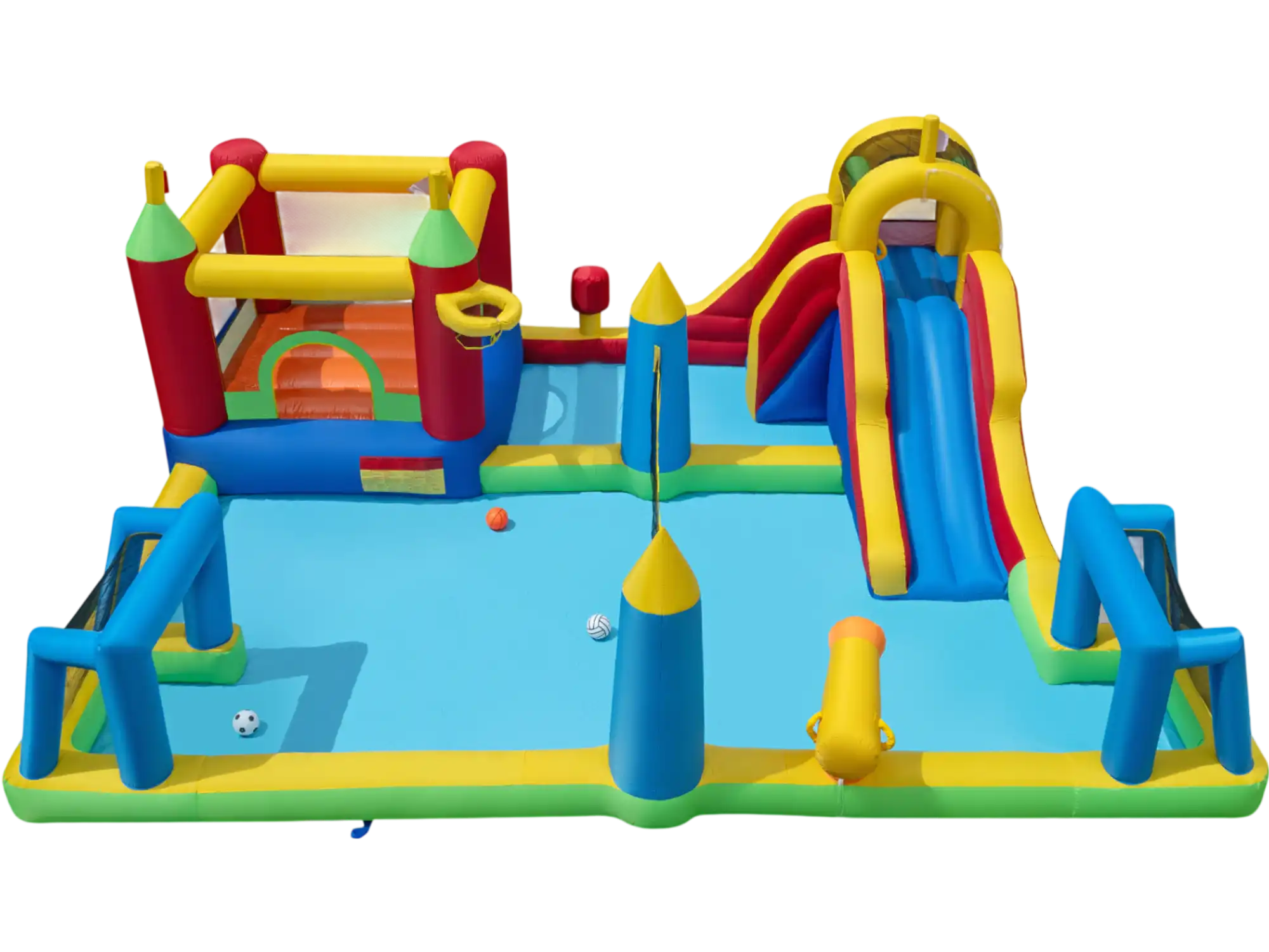 Costway 9-in-1 Inflatable Water Slide Bounce House Climbing Wall 67113214 New
