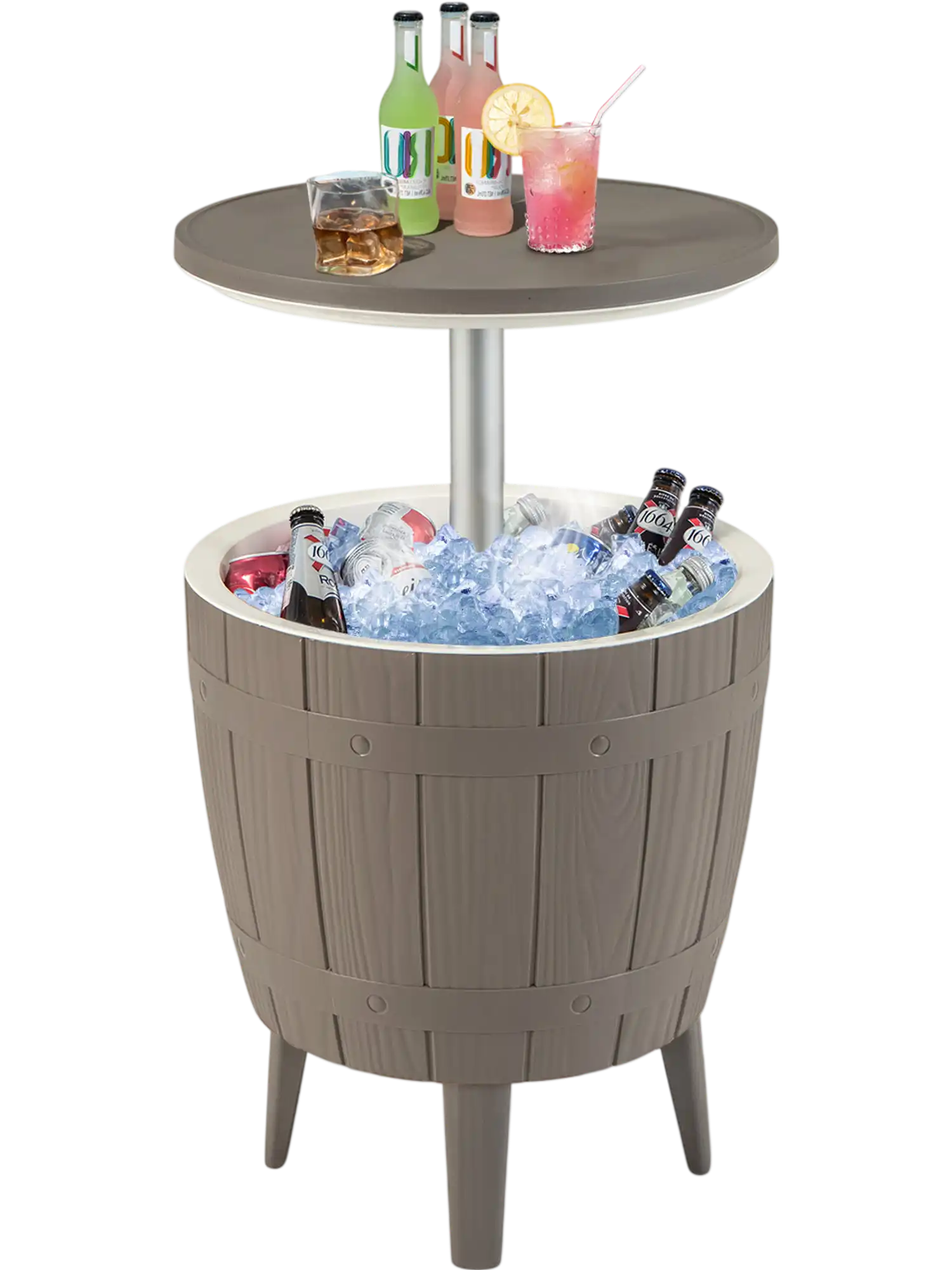 Costway 10 Gallon Cooler Bar Table Ice Bucket Outdoor Coffee Table 13645982 New