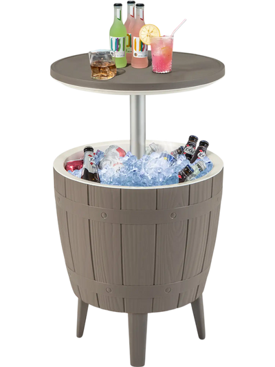 Costway 10 Gallon Cooler Bar Table Ice Bucket Outdoor Coffee Table 13645982 New