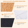 Fluffy brown human dog bed with waterproof liner, anti-slip bottom, and cozy blanket for comfortable pet lounging.