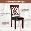 Brown dining chair with ergonomic backrest and padded seat, featuring an X-shaped frame for stylish support. Ideal for.