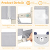 Vertical lifting baby bedrail guard in gray with breathable mesh, detachable cover, and anti-collision sponge for.
