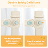 Vertical lifting baby bedrail guard in gray with double safety lock and adjustable height for enhanced child safety.