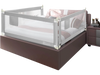 Baby bed rail in gray, 76.8 inches long with double safety lock, designed for stability and seamless protection.