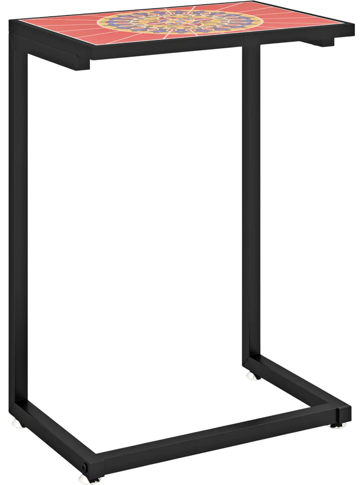 Costway C-Shaped Outdoor Side End Table Waterproof Ceramic Top 94362851 New