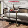 C-shaped outdoor side table with ceramic top, waterproof design for easy cleaning, perfect for patio or sofa use.