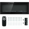 50-inch recessed electric fireplace with adjustable brightness, remote control, and 9 flame colors for cozy ambiance.