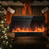50-inch recessed electric fireplace with adjustable brightness, featuring 9 flame colors for a cozy ambiance during.