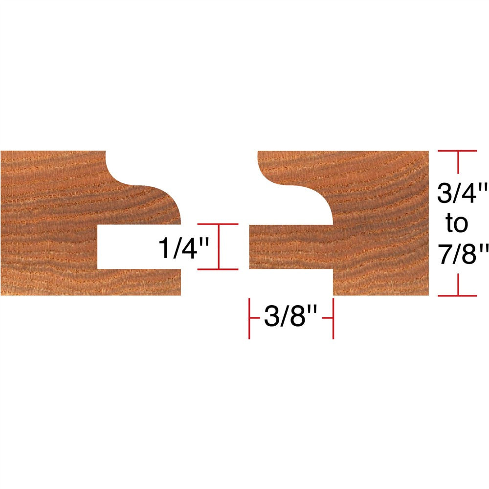 Grizzly C2161 - 6 pc. Stile & Rail Set - Ogee, 3/4" Bore
