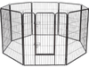 Heavy-duty 8-panel pet playpen dog fence with door, 40 inches tall, rust-resistant for outdoor use and easy assembly.