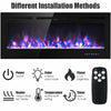 50-inch recessed electric fireplace with adjustable brightness, 9 flame colors, and remote control for cozy ambiance.