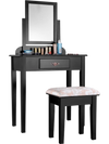Vanity Dressing Table Stool Set with Large Makeup Mirror